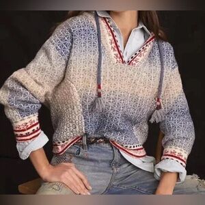 Boho Anthropologie Pilcro Abstract Hoodie Sweater